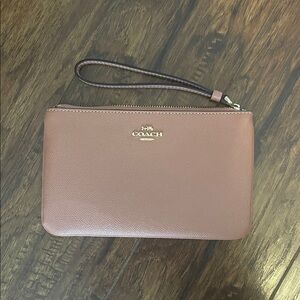 Coach Leather Wristlet Dusty Rose
